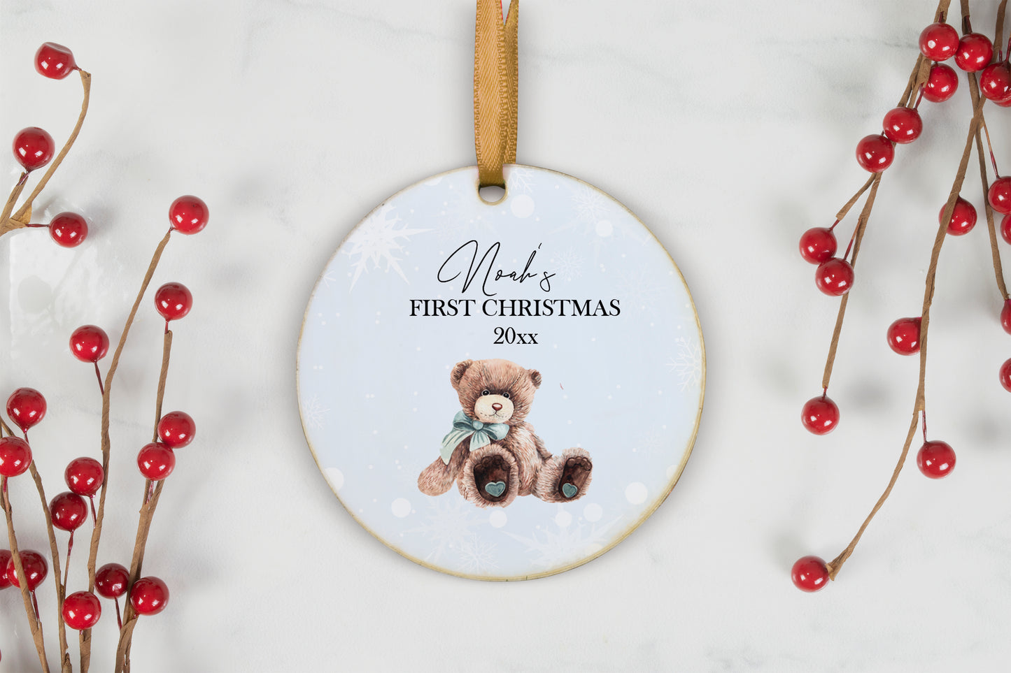 Teddy Baby's First Christmas Ornament