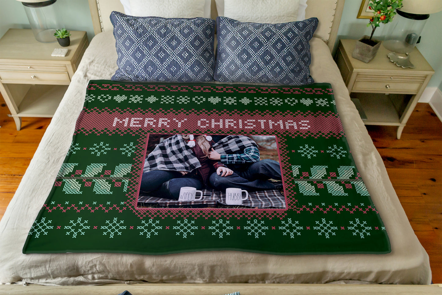 A Needlepoint Christmas: Personalized Throw Blanket