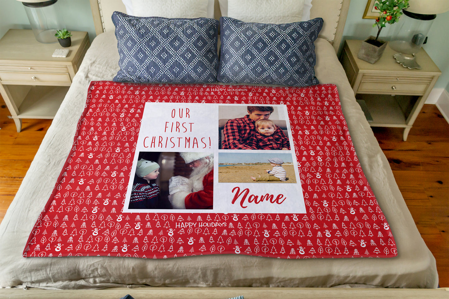 Our First Christmas: A Personalized Throw