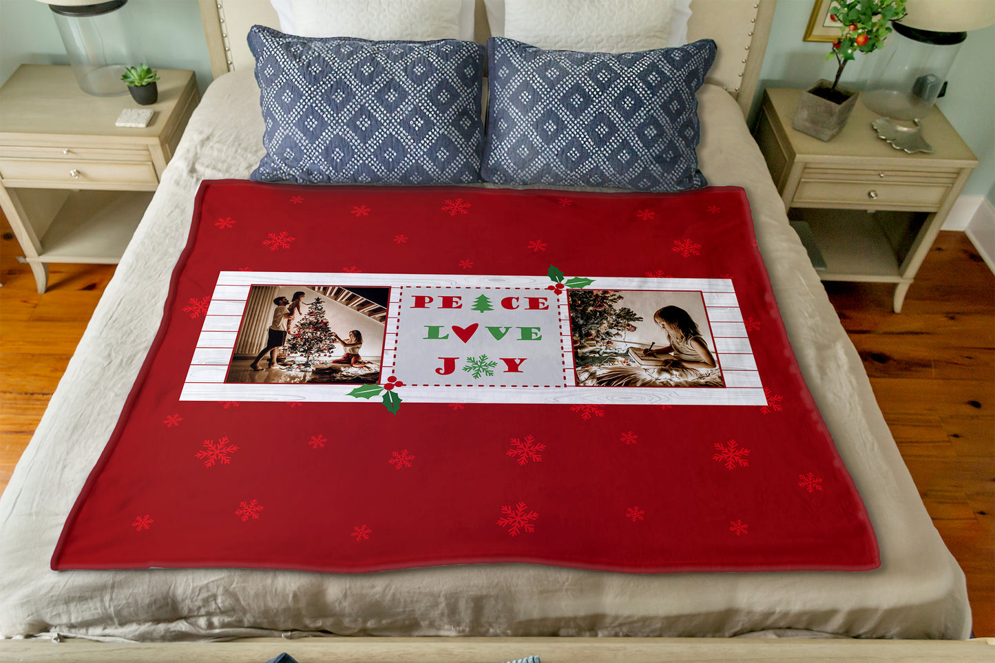 Peace, Love, Joy: A Personalized Throw