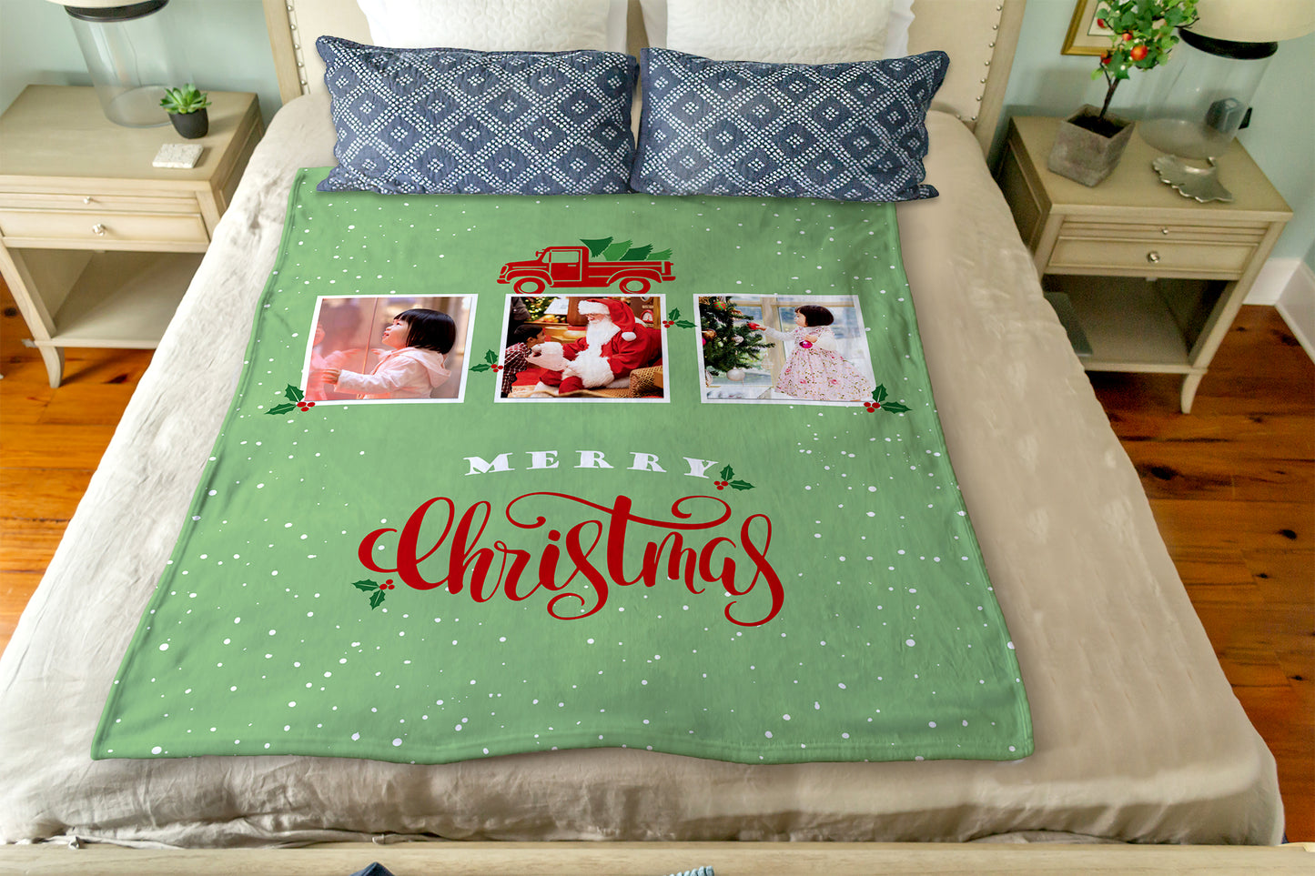 Farmhouse Christmas Trees: A Personalized Throw