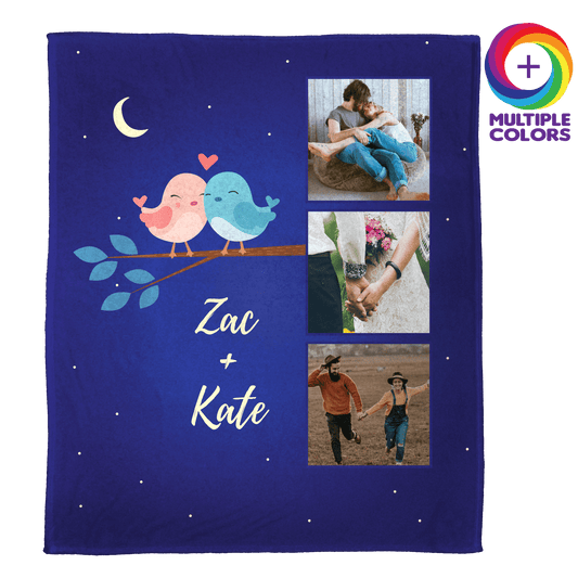 Two Birds Sitting in a Tree, K-I-S-S-I-N-G: Plush Throw (50” x 60”)