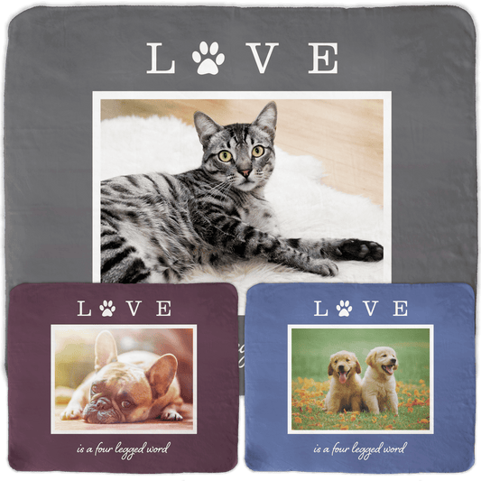 Love is Four Legged: A Pet's Challenger Lambswool Throw (50” x 60”)