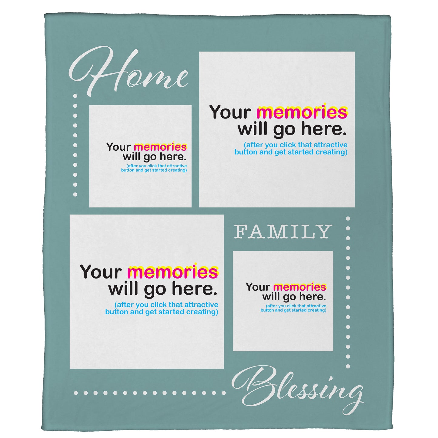 Home, Family, Blessing Plush Throw (50” x 60”)