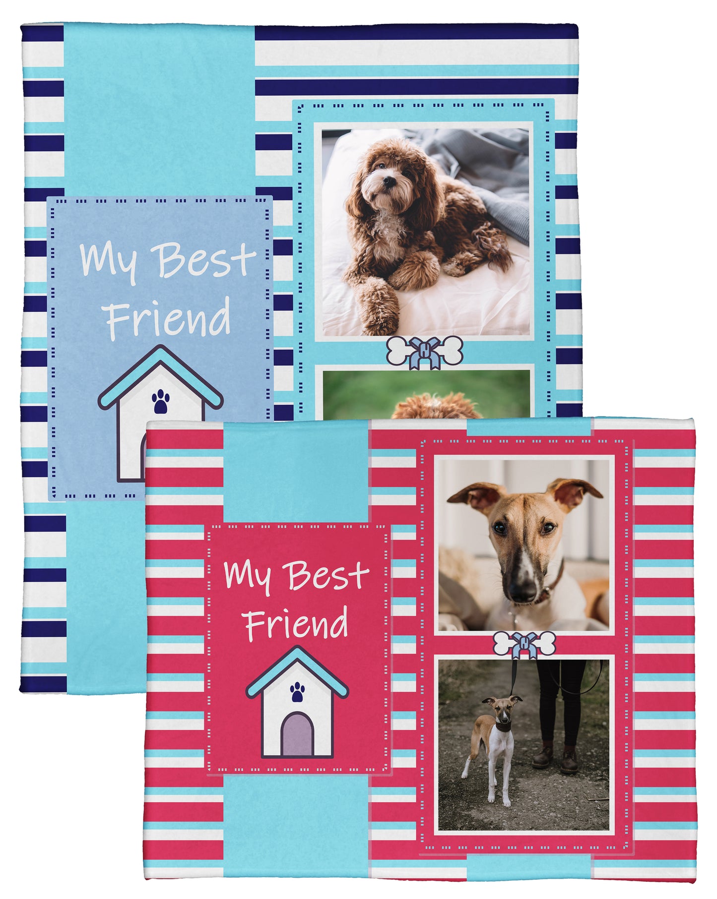 My Best Friend: A Pet Plush Throw- Blue (60” x 50”)