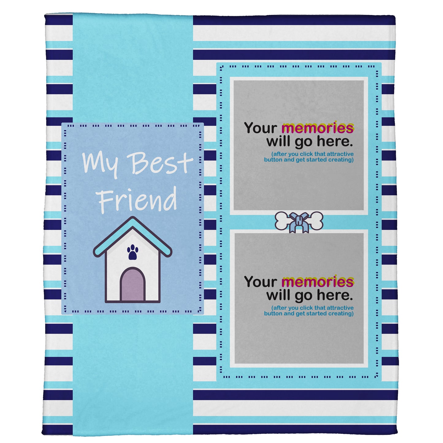 My Best Friend: A Pet Plush Throw- Blue (60” x 50”)