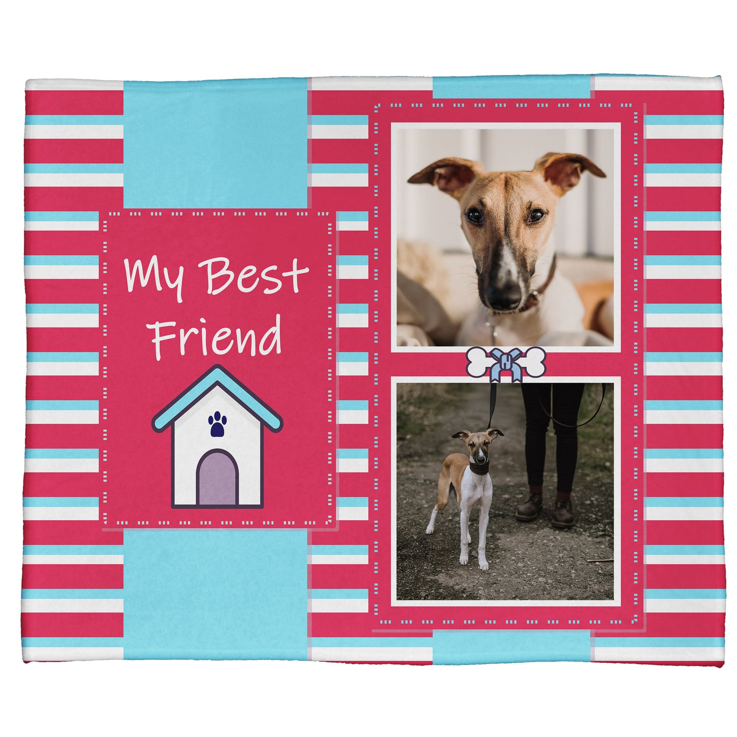 My Best Friend: A Pet Plush Throw in Pink (60” x 50”)