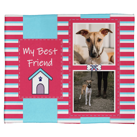 My Best Friend: A Pet Plush Throw in Pink (60” x 50”)