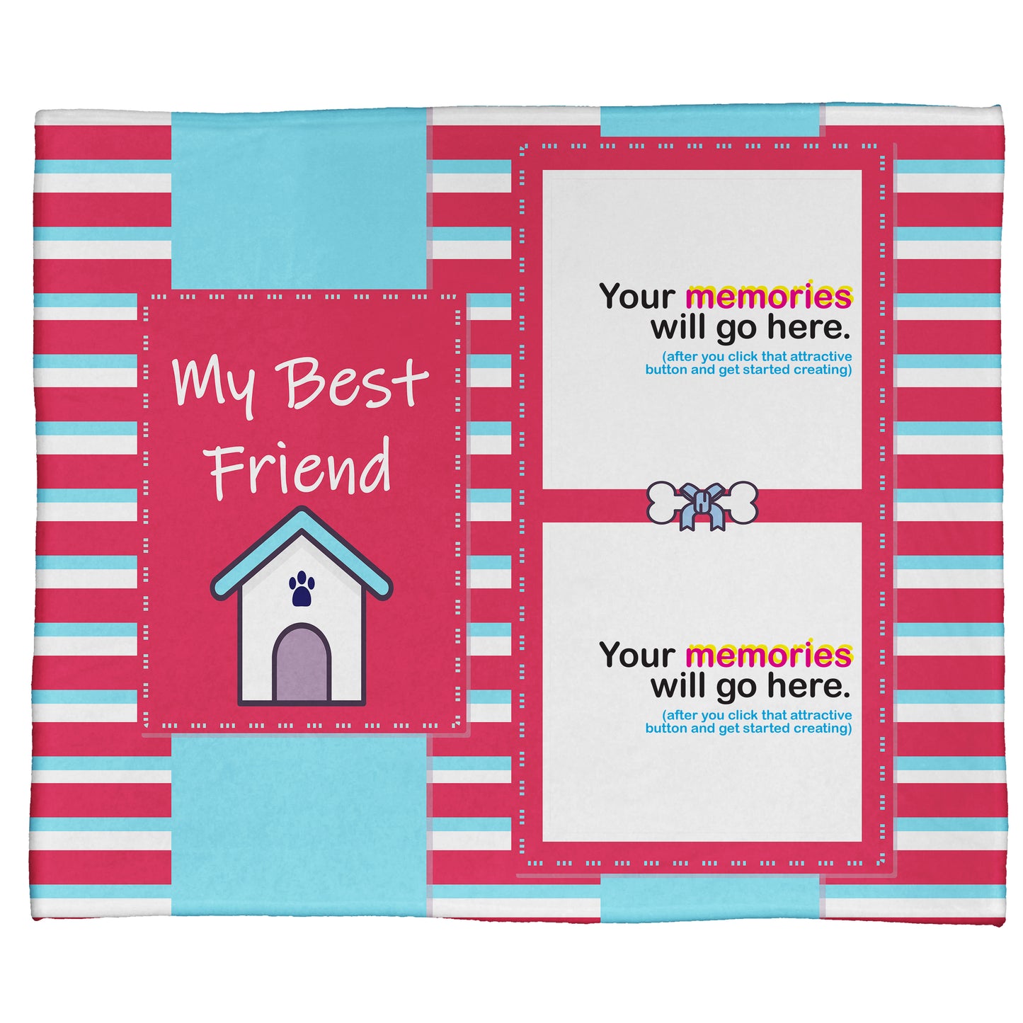 My Best Friend: A Pet Plush Throw in Pink (60” x 50”)