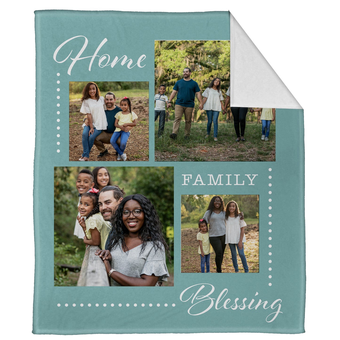 Home, Family, Blessing Plush Throw (50” x 60”)