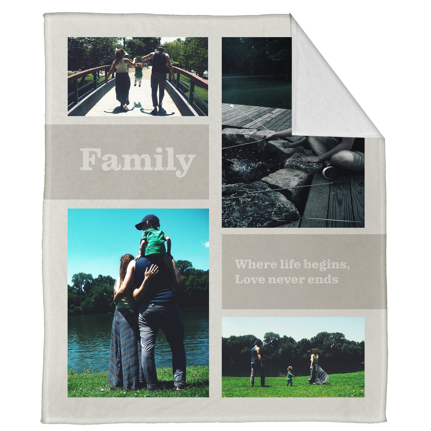 Life Begins with Family Plush Throw (50” x 60”)