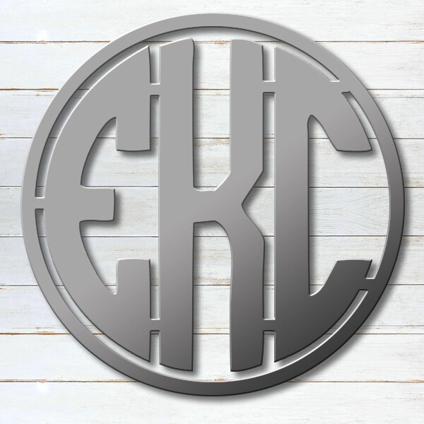 Metal 3 Letter Monogram Block Script In Circle 14 Lifestyles By Ramco