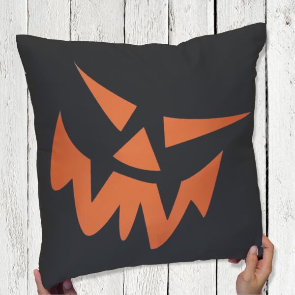Jack O'Lantern Black Halloween Throw Pillow - 16" Thumbnail