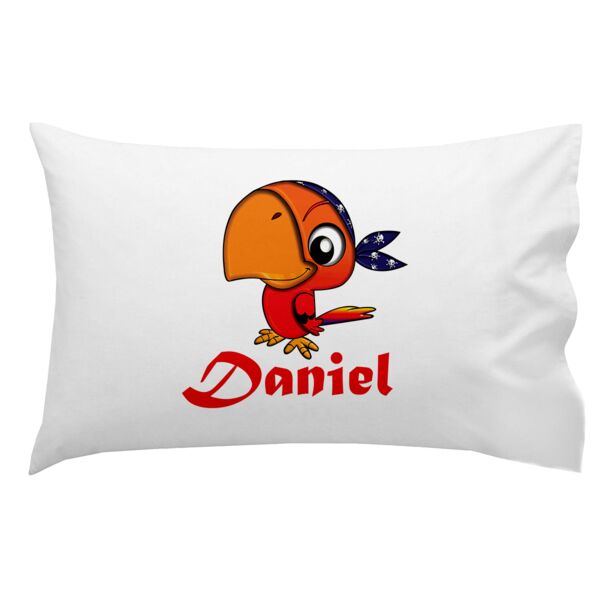 Monogrammed Big Red Pirate Bird Pillowcase 30" x "20  Thumbnail