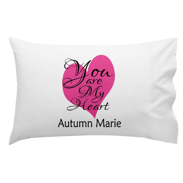 Monogrammed You Are My Heart Pillowcase 30" x "20  Thumbnail
