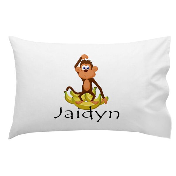 Monogrammed Monkey and Bananas Pillowcase 30" x "20 Thumbnail