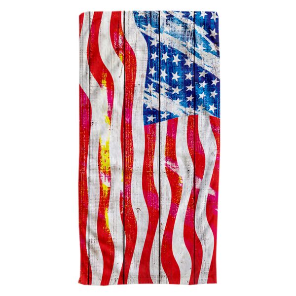 Grungy American Flag Oversized Beach Towel 30" x 60"  Thumbnail