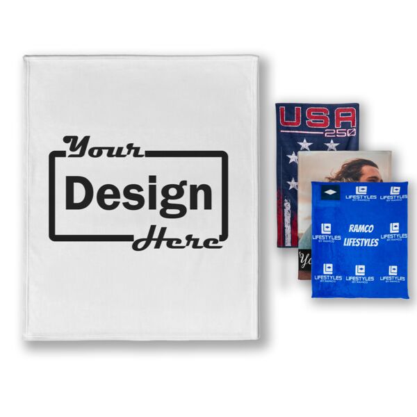 Personalized Collage Photo Large Velveteen Throw Blanket - 60" x 80" Thumbnail