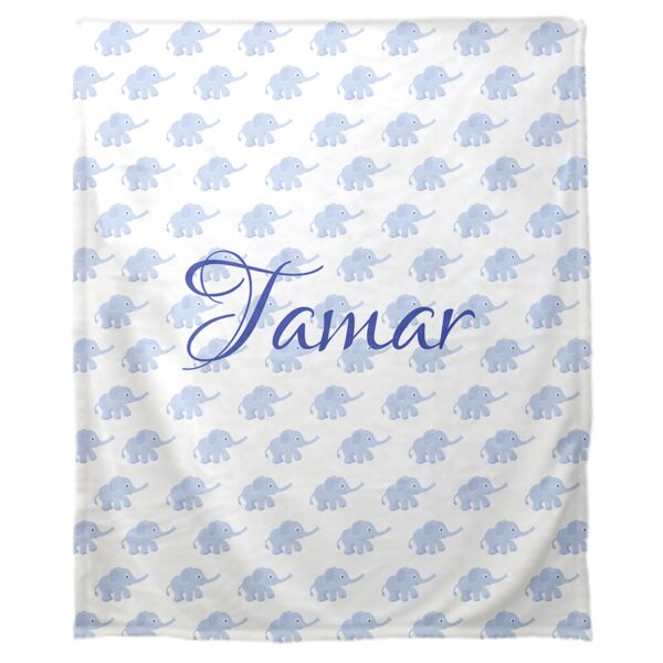 Personalized Baby Elephant (Boys) Fleece Blanket - 30" x 40" Thumbnail