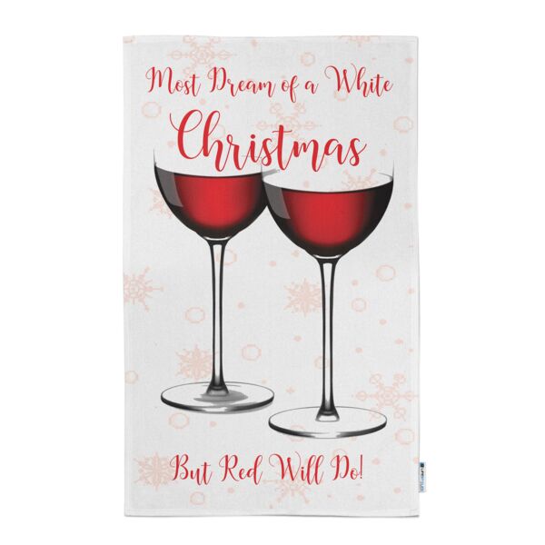 Personalized Photo Collage Wine Christmas Kitchen Towel 11"x18" Thumbnail