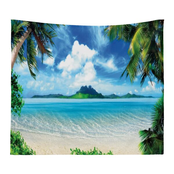 Personalized Photo Collage Microfiber Beach Scene Tapestry - 60" x 50" Thumbnail