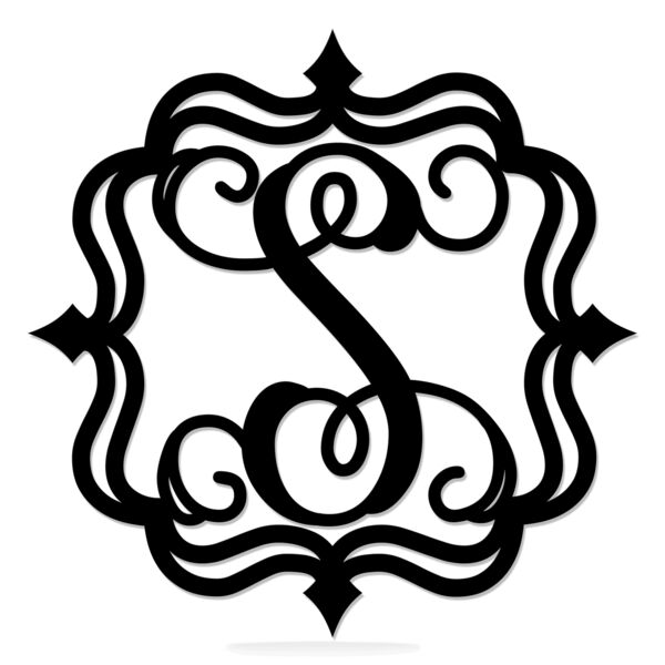 NEW!!  Framed Metal Monogram Single Letter - 20" Thumbnail