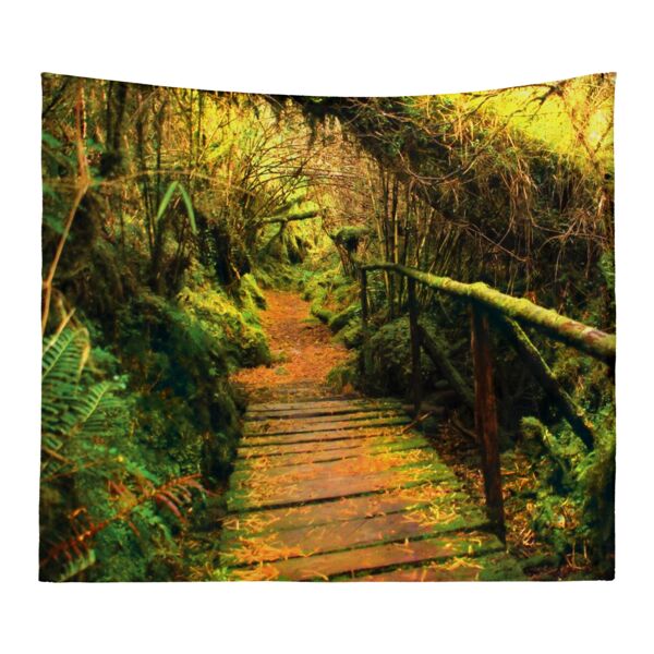 Personalized Photo Collage Forest Trail Microfiber Wall Tapestry - 80" x 68" Thumbnail