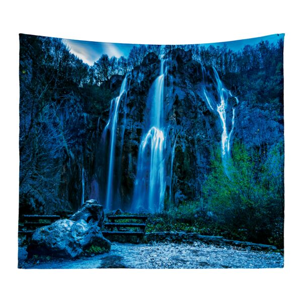 Personalized Photo Collage Microfiber Evening Waterfall Wall Tapestry - 60" x 50" Thumbnail