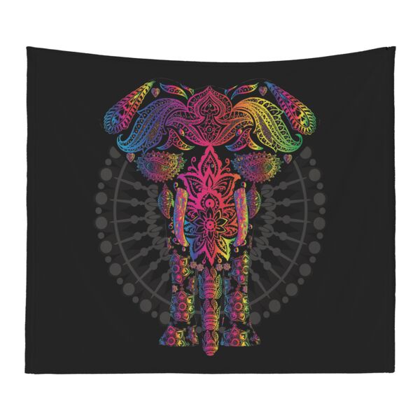 Personalized Photo Collage Psychedelic Elephant Microfiber Wall Tapestry - 60" x 50" Thumbnail