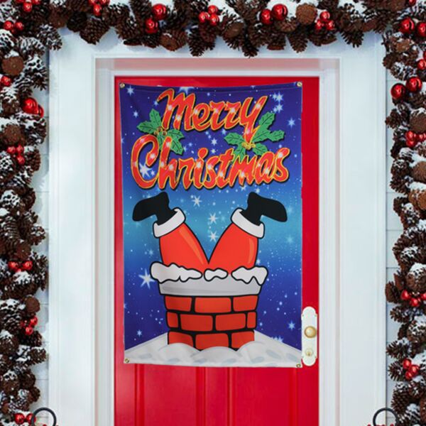Personalized Upside Down Santa Door Tapestry Thumbnail