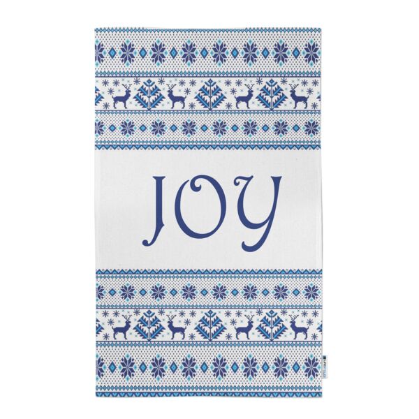 Personalized (Optional) Christmas Reindeer Joy Kitchen Towel 11"x18" Thumbnail