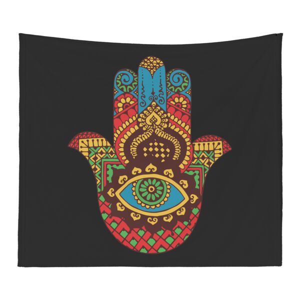 NEW!!! Hamsa Hand Psychedelic Wall Tapestry - 60" x 50" Thumbnail