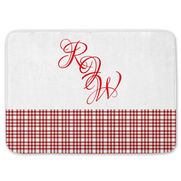 NEW!!! Personalized Monogrammed Plaid Kitchen Floor Mat  27" x 18" Thumbnail