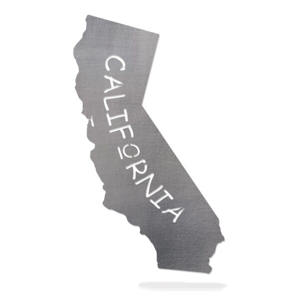 New! 14" State Cutout with State Name Metal Thumbnail