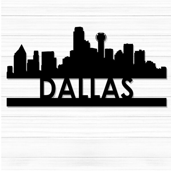 CityScape Metal Cutout 24" Wide - Dallas Thumbnail