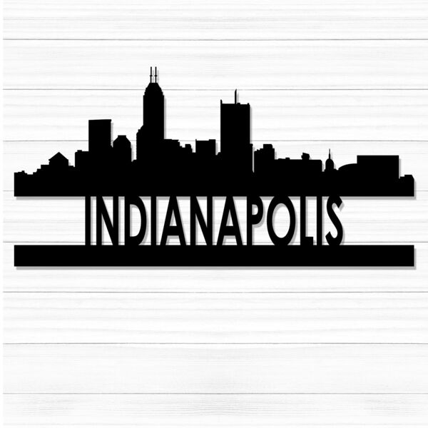 City Scape Metal Cutout 24" Wide - Indianapolis Thumbnail