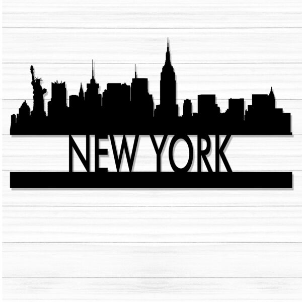 CityScape Metal Cutout 24" Wide - New York Thumbnail