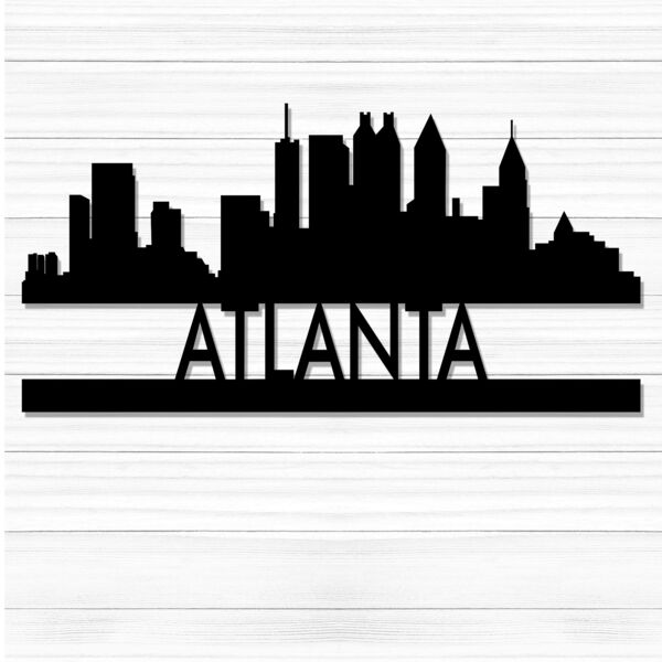 City Scape Metal Cutout 48" Wide -  Atlanta Thumbnail