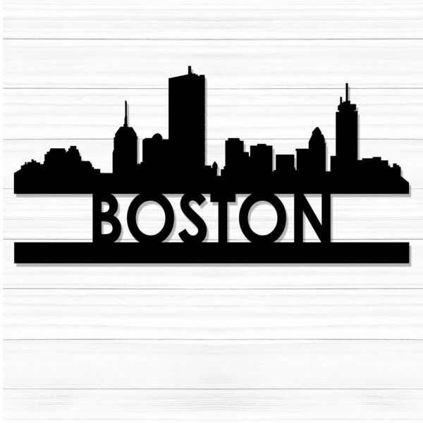 City Scape Metal Cutout 48" Wide -  Boston Thumbnail