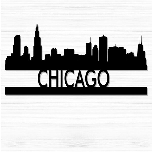 CityScape Metal Cutout 48" Wide -  Chicago Thumbnail