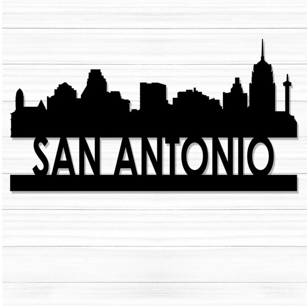 City Scape Metal Cutout 48" Wide -  San Antonio Thumbnail
