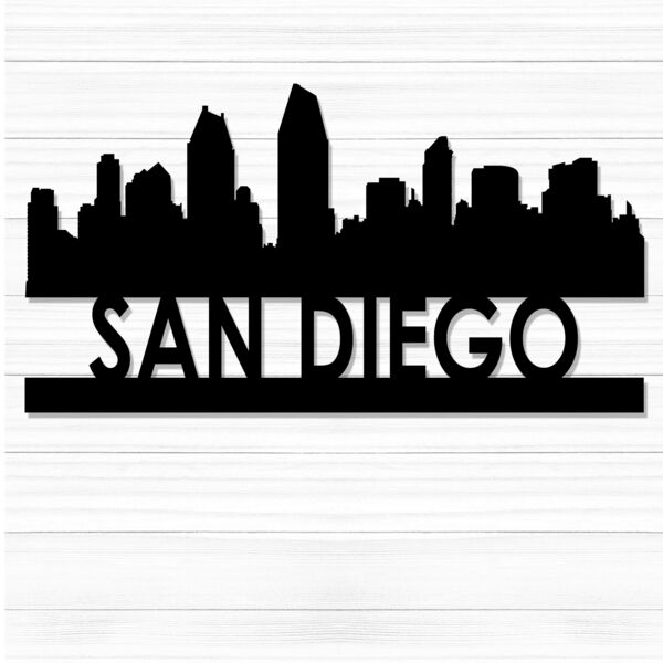 CityScape Metal Cutout 48" Wide -  San Diego Thumbnail