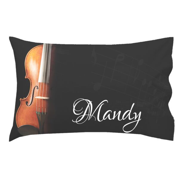 NEW!! Personalized  Violin Pillow Case - Single Sided 30" x 20" Thumbnail