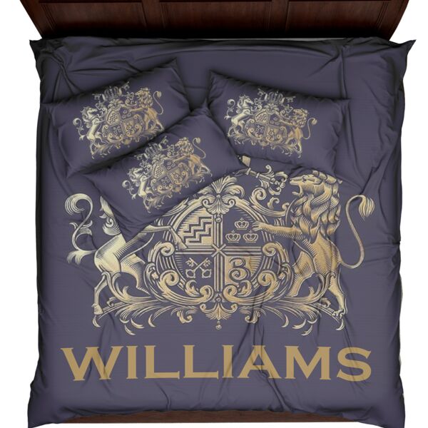 Personalized Crest Duvet Cover - King (Pillowcases sold separately) Thumbnail