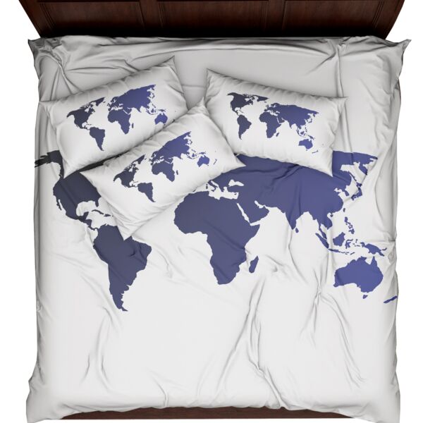 Personalized World Map Duvet Cover - King (Pillowcases sold separately) Thumbnail