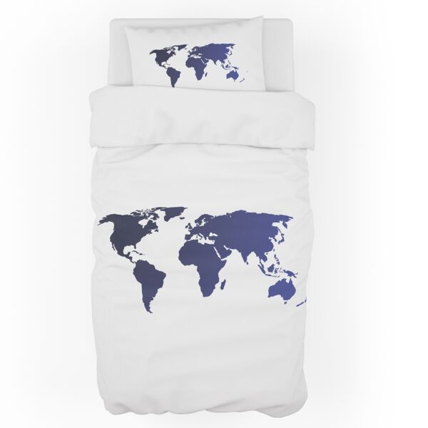 Personalized World Map Duvet Cover - Twin (Pillowcase Sold Separately) Thumbnail