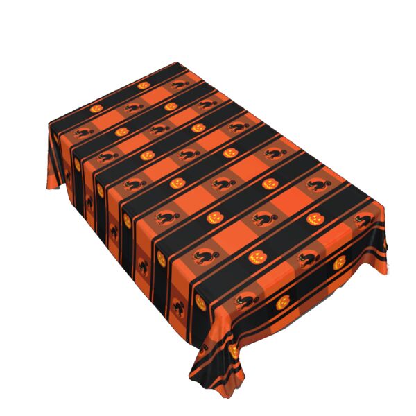 Personalized Halloween Jack O Lantern and Cat Pattern Table Cover - 6ft (88" x 132") Thumbnail