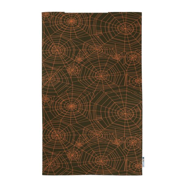 Halloween Spider Web Orange Personalized (Optional)  Kitchen Towel 11" x 18" Thumbnail