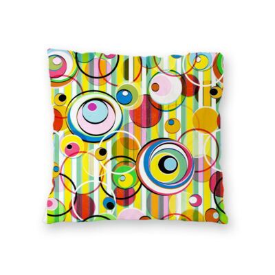 Summer Cirles & Stripes - Throw Pillow Thumbnail